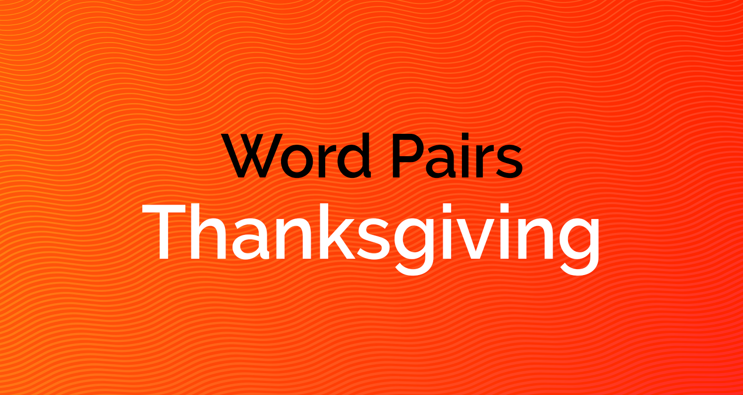 thanksgiving word pairs