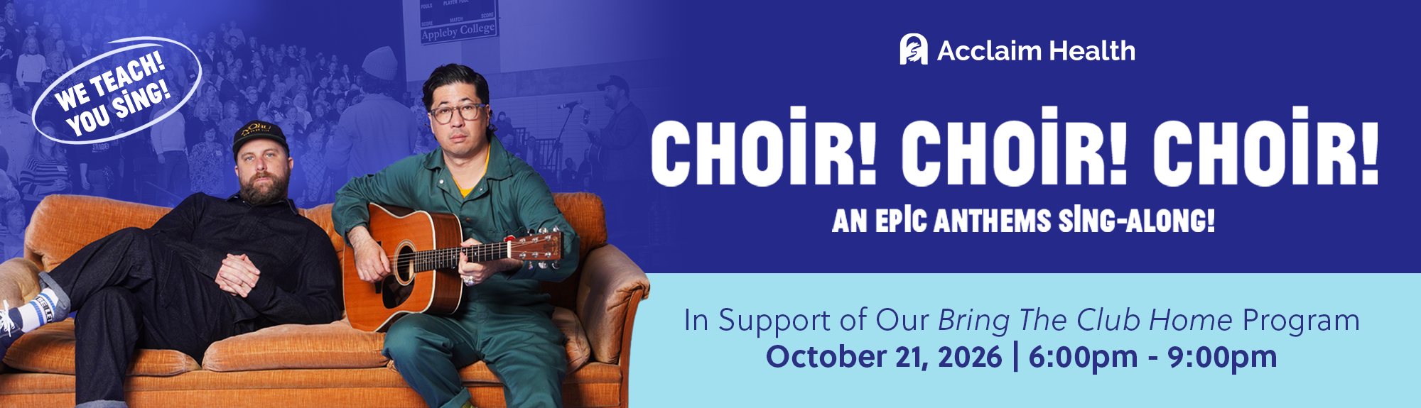 Choir! Choir! Choir! Charitable Sing-Along - Acclaim Health